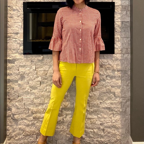 Madewell gingham bell sleeve top sz xs - Picture 3 of 7